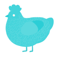 A aqua chicken with a double-lace pattern