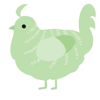 A gluppy chicken with a half-bar pattern