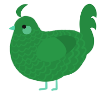A viridian chicken with a lace pattern