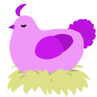 A lavender and amethyst chicken
