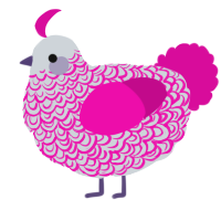 A mist and fuchsia chicken with a double-lace pattern