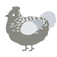 A ash and mist chicken with a half-lace pattern