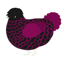A sable and wine chicken with a lace pattern