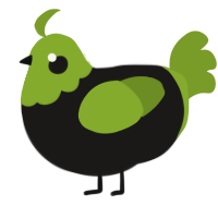 A sable and chartreuse chicken with a head pattern