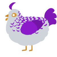 A mist and violet chicken with a half-lace pattern