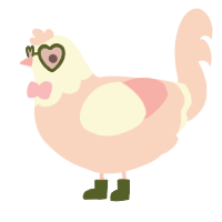 A rose chicken with a head pattern