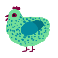 A spring and sea chicken with a speckle pattern