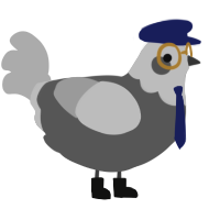 A grey and pink chicken with a head pattern
