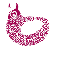 A maroon and white chicken with a double-lace pattern