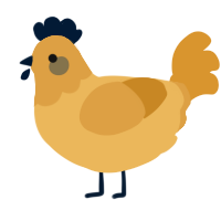 A honey and orange chicken with a head pattern