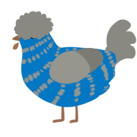 A sapphire and ash chicken with a bar pattern