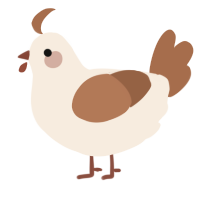 A cream and brown chicken