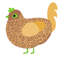 A brown and honey chicken with a double-lace pattern