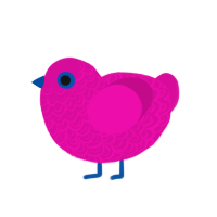 Fuchsia Flashbang, a fuchsia chicken with a double-lace pattern