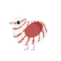 speed bumps ahead, a white and red chicken with a bar pattern