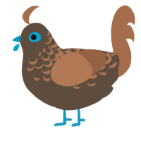 A bark and brown chicken with a half-lace pattern