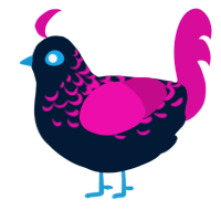 A tumblr and fuchsia chicken with a half-lace pattern
