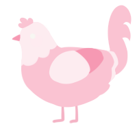 A rose chicken with a head pattern