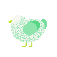 초록, a white and spring chicken with a double-lace pattern