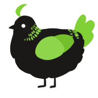 A sable and grass chicken with a neck-band pattern