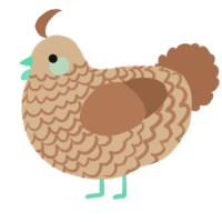 A beige and brown chicken with a lace pattern