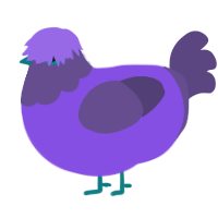 My Chemical Chicken, a blurple and overcast chicken with a head pattern