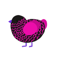 Pop Punk, a sable and fuchsia chicken with a lace pattern