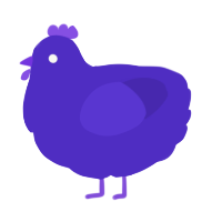 A indigo chicken