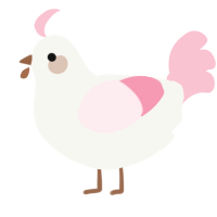 A white and rose chicken