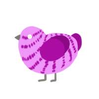 Rose Quartz, a lavender and plum chicken with a bar pattern