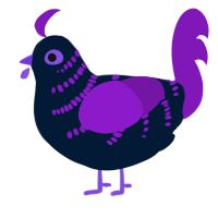 A tumblr and violet chicken with a half-bar pattern