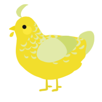 A yellow and lemon chicken with a half-lace pattern
