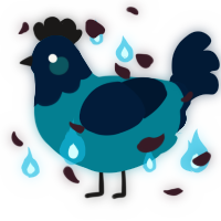 A sea and tumblr chicken with a head pattern