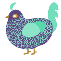 A overcast and mint chicken with a double-lace pattern