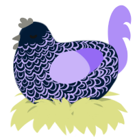 A tumblr and lilac chicken with a double-lace pattern
