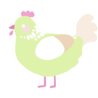 A apple and cream chicken with a neck-speckle pattern