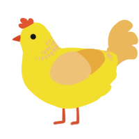 A yellow and honey chicken with a neck-band pattern
