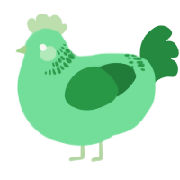 A spring and viridian chicken with a neck-band pattern