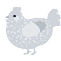 A mist chicken with a speckle pattern