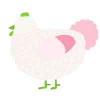 A white and rose chicken with a lace pattern