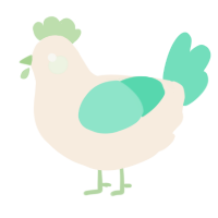 A cream and mint chicken