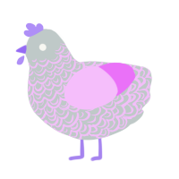 A silver and lavender chicken with a double-lace pattern
