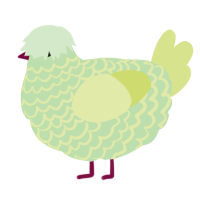 A gluppy and lemon chicken with a lace pattern