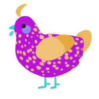 A amethyst and honey chicken with a speckle pattern
