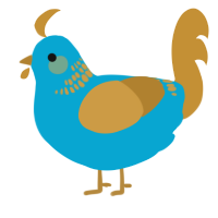 A cerulean and gold chicken with a neck-band pattern