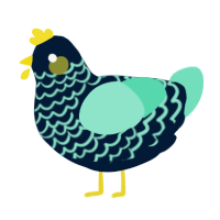 A tumblr and mint chicken with a lace pattern