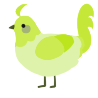 A apple and lime chicken with a head pattern