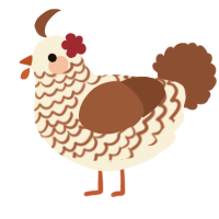 A cream and russet chicken with a lace pattern