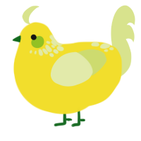 A yellow and lemon chicken with a neck-speckle pattern
