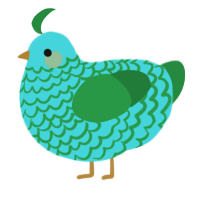 A aqua and viridian chicken with a lace pattern